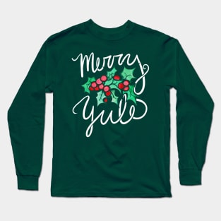 Merry Yule Holly Berries Long Sleeve T-Shirt